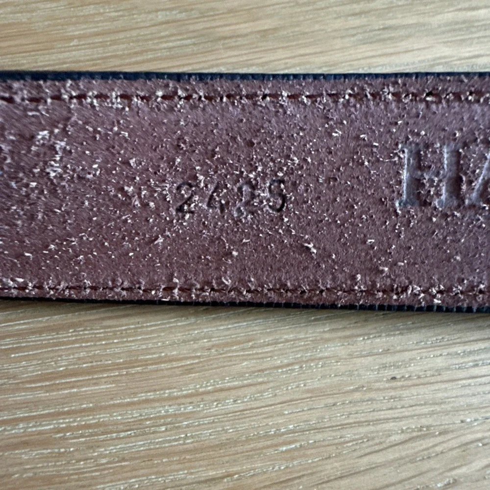 Hanks Belts Dark Brown Leather Belt Size 42 Made in USA Model 2425